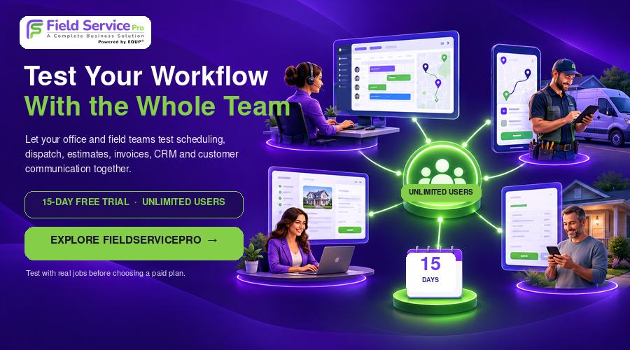 15 day risk free trial - FieldServicePro