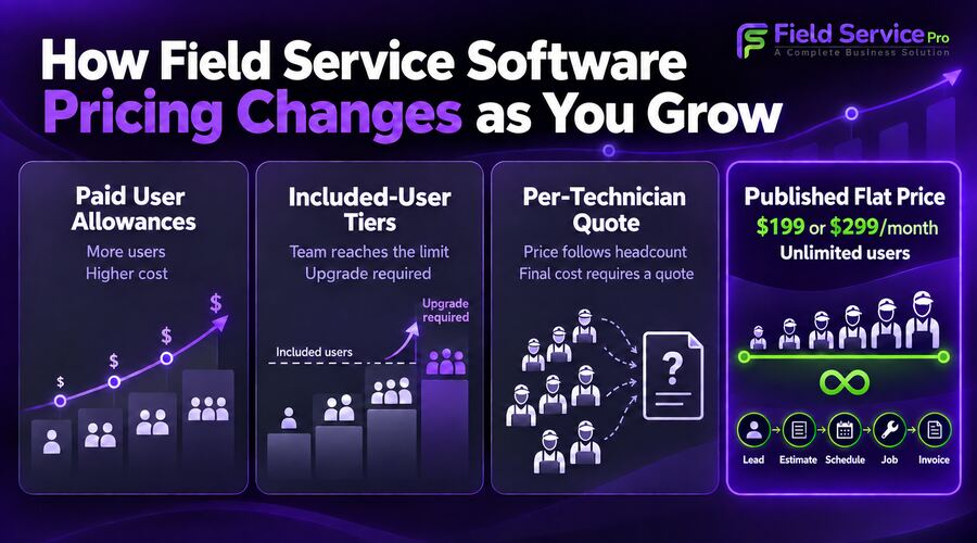 how field service software pricing changes as you grow
